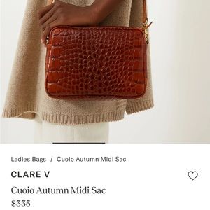 Brand new with tags Clare V midi sac in curio autumn - embossed croc leather.